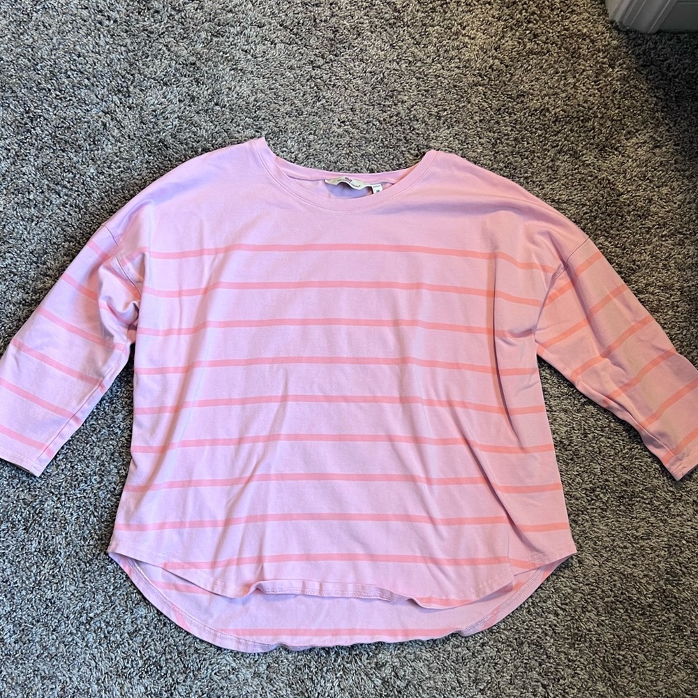Vineyard Vines Light Pink Striped Long Sleeve Tee
